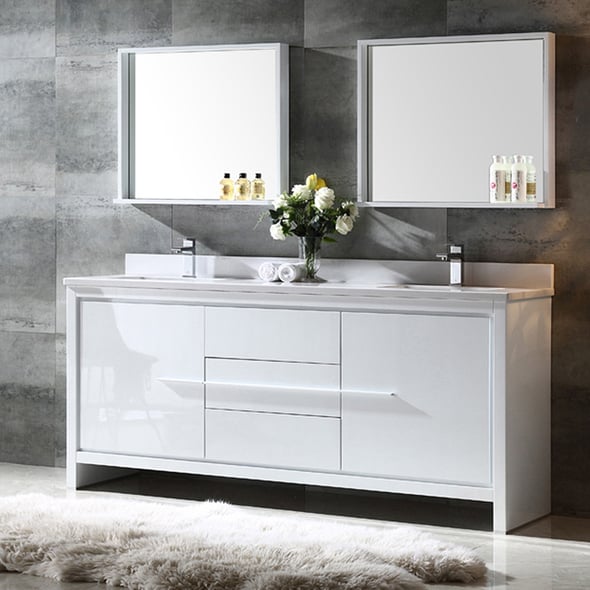 beige bathroom cabinets Fresca White Modern