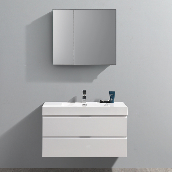 latest bathroom vanity designs Fresca Glossy White