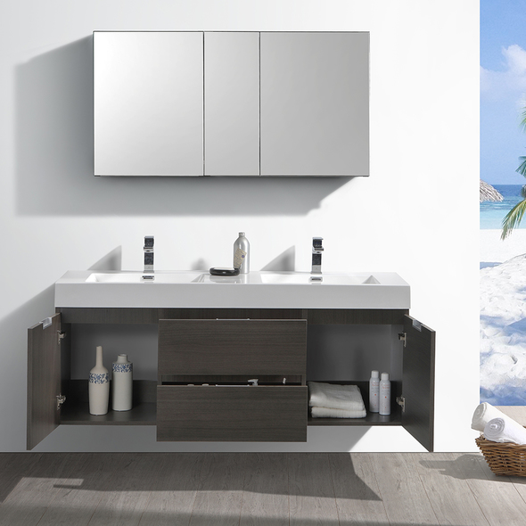72 bathroom vanity without top Fresca Gray Oak