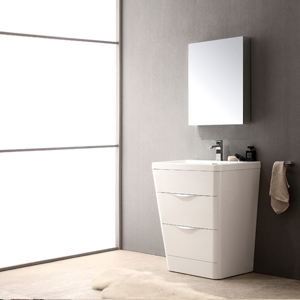 40 bathroom vanity with top Fresca Glossy White Modern