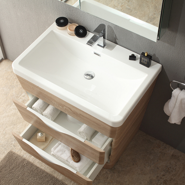 small bathroom sink unit Fresca White Oak Modern