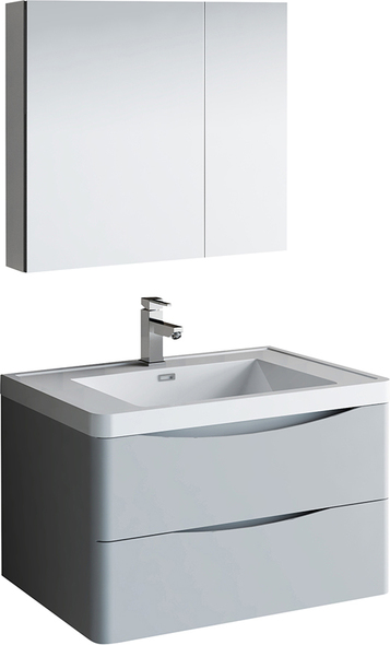 40 bathroom vanity without top Fresca Glossy Gray