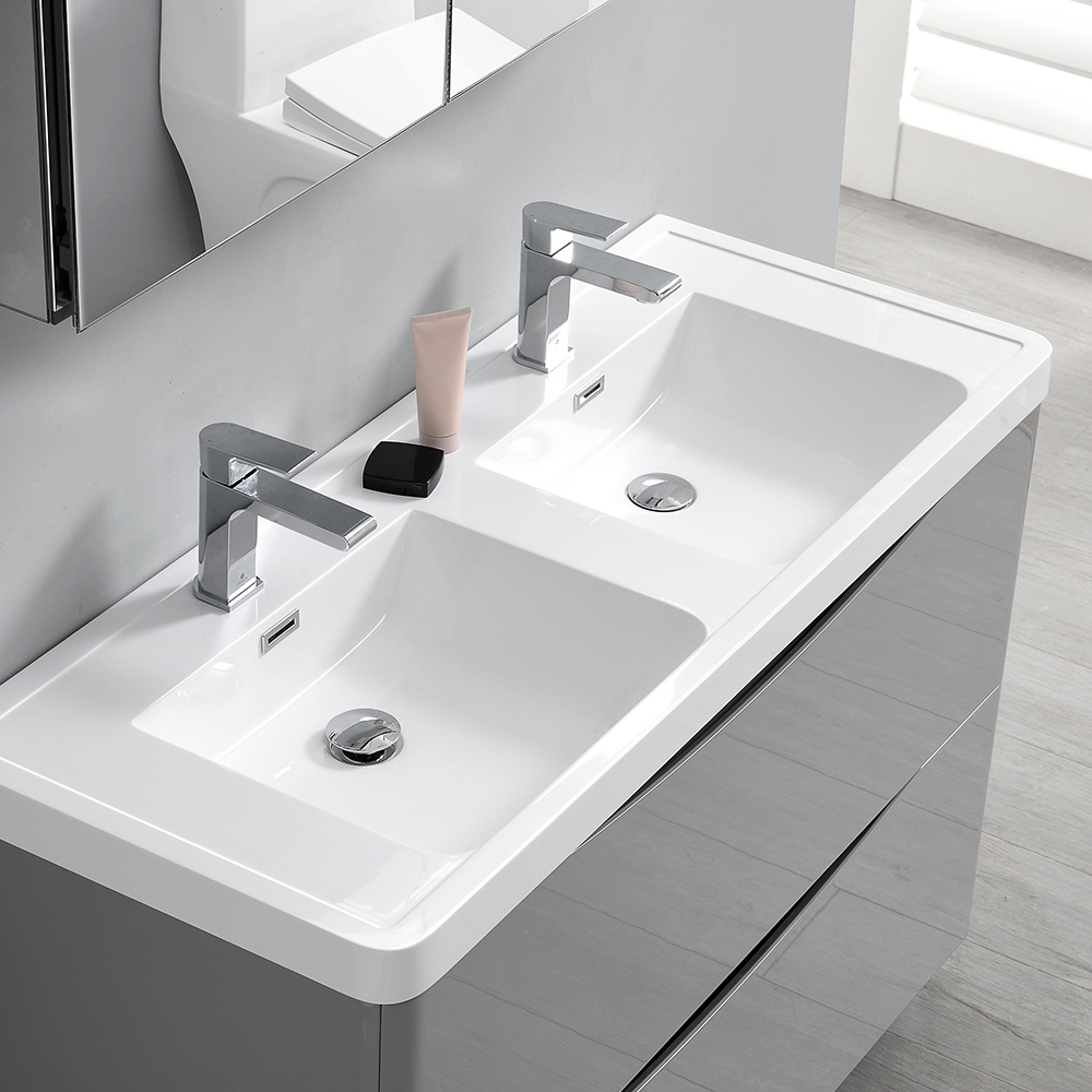 small corner bathroom sink vanity units Fresca Glossy Gray