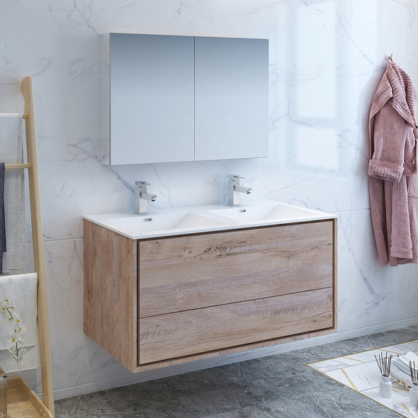 modern bathroom vanity set Fresca Rustic Natural Wood