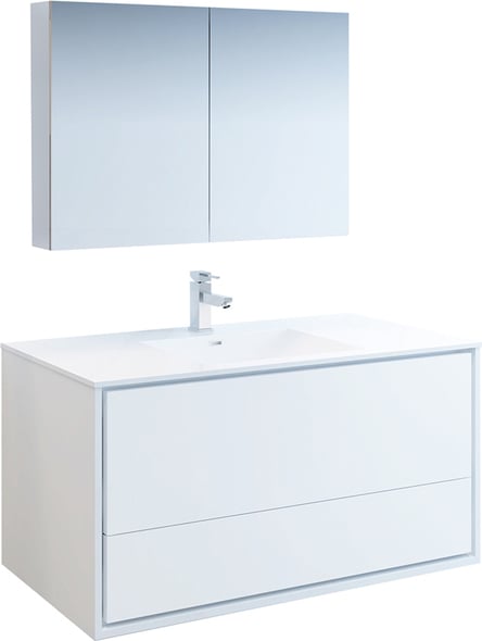 one piece sink and countertop Fresca Glossy White