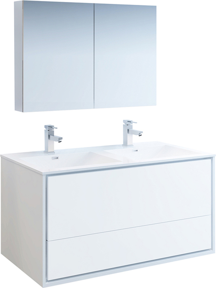 discount vanities with tops Fresca Glossy White