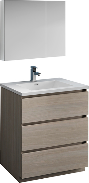 70 inch vanity top double sink Fresca Gray Wood