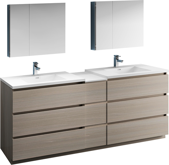small toilet and sink unit Fresca Gray Wood