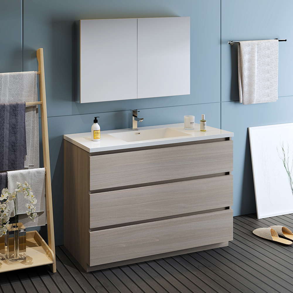 rustic bathroom sinks and vanities Fresca Gray Wood