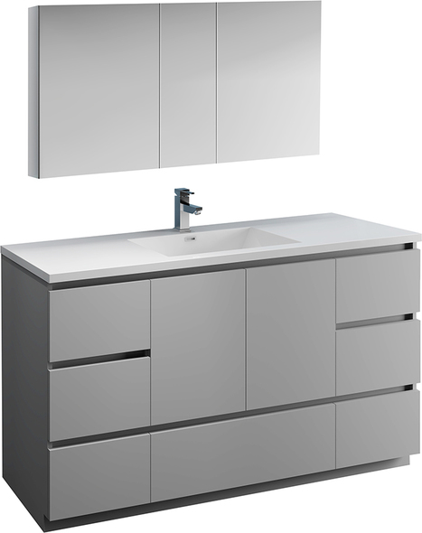 one sink long vanity Fresca Gray