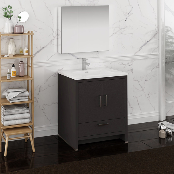 modern bath cabinets Fresca Dark Gray Oak