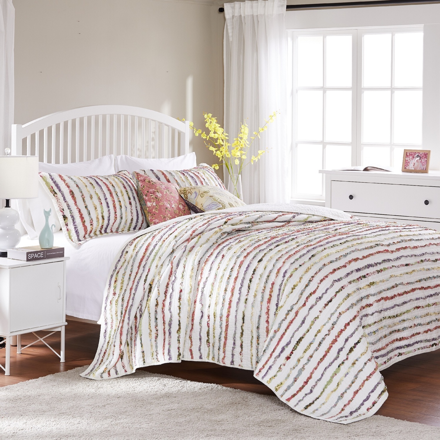 grey king size coverlet Greenland Home Fashions Quilt Set Multi