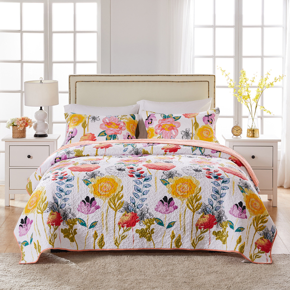 exclusive comforter sets Greenland Home Fashions Quilt Set White