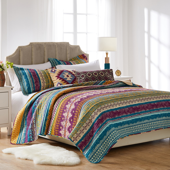 queen quilt on twin bed Greenland Home Fashions Bonus Set  Comforters Siesta