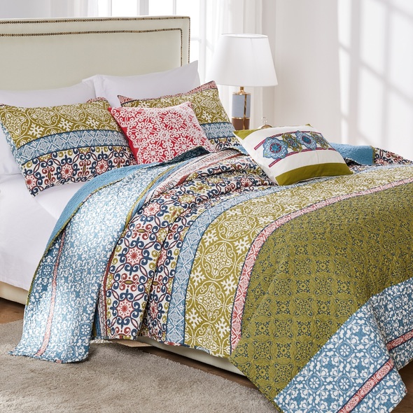 bed set white Greenland Home Fashions Quilt Set Multi