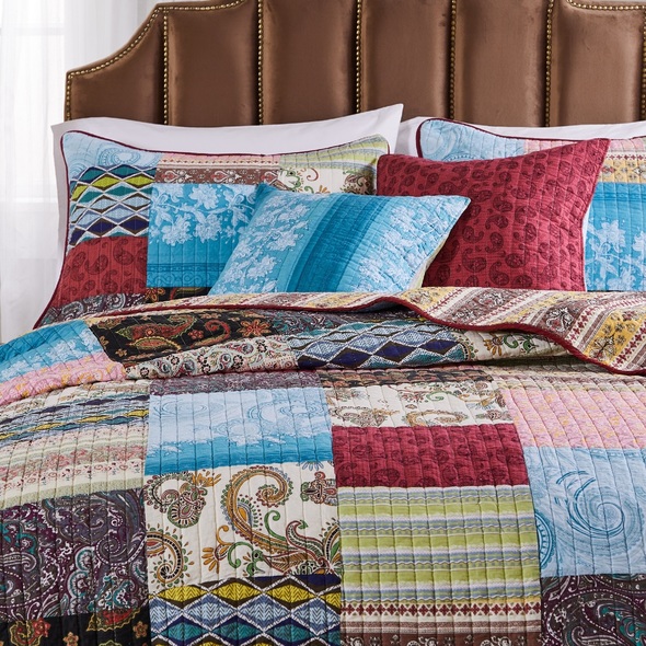 quilted bedspread for double bed Greenland Home Fashions Bonus Set  Multi