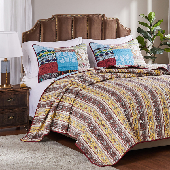 patchwork bed spreads Greenland Home Fashions Quilt Set Multi
