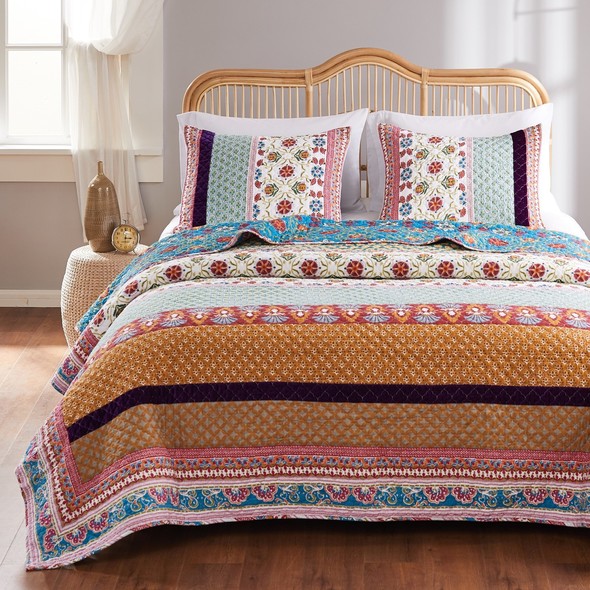 king bedding sets quilt Greenland Home Fashions Quilt Set Multi