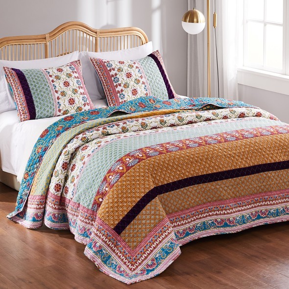 king bedding sets quilt Greenland Home Fashions Quilt Set Multi