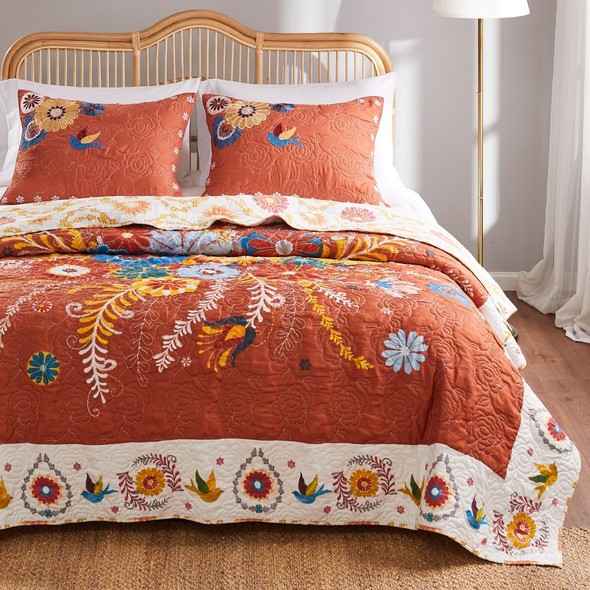 bedroom bedding sets king Greenland Home Fashions Quilt Set Multi