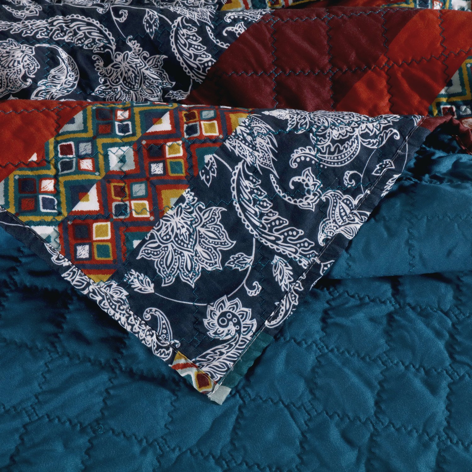 reversible comforter set Greenland Home Fashions Quilt Set Multi