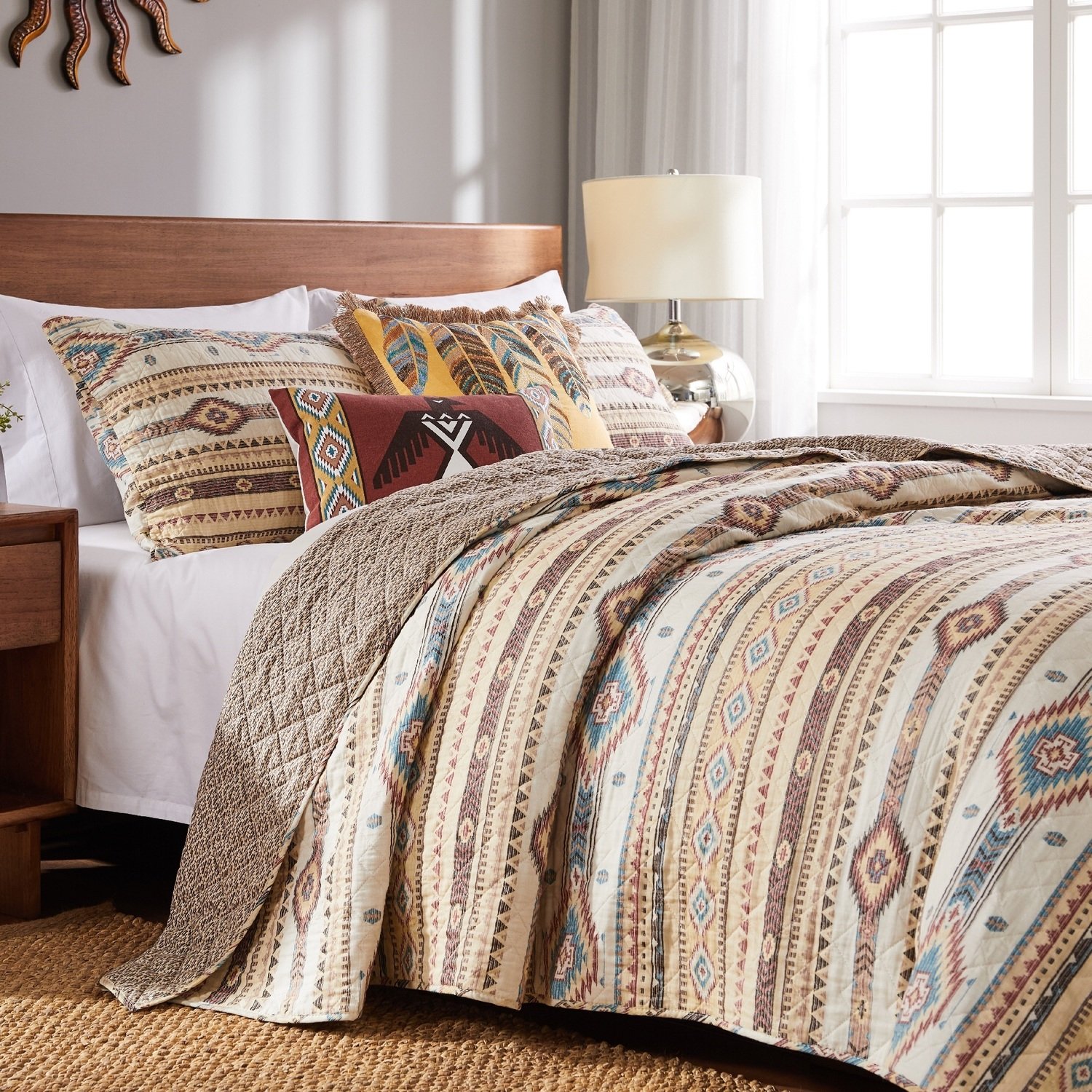 full quilt bedding Greenland Home Fashions Quilt Set Tan