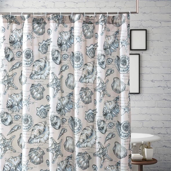 aqua shower curtain Greenland Home Fashions Bath Linen