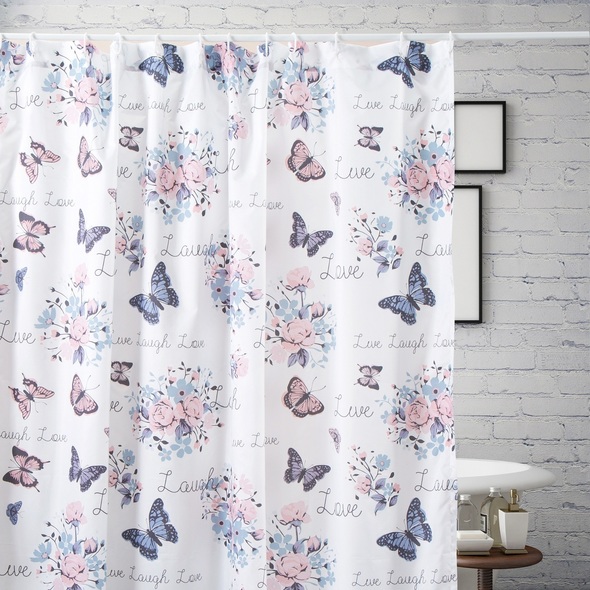 cabin style shower curtains Greenland Home Fashions Bath White
