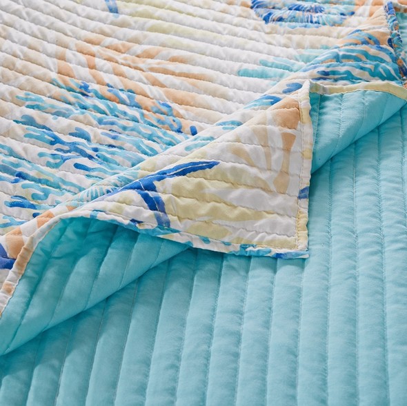 grey comforters full size Greenland Home Fashions Quilt Set Aqua