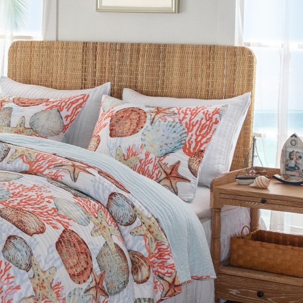 pillow inside Greenland Home Fashions Sham Coral