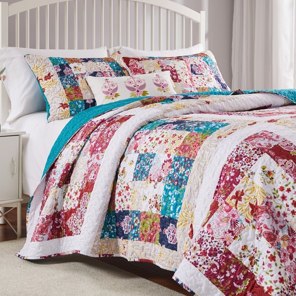 6 piece comforter set Greenland Home Fashions Quilt Set Teal