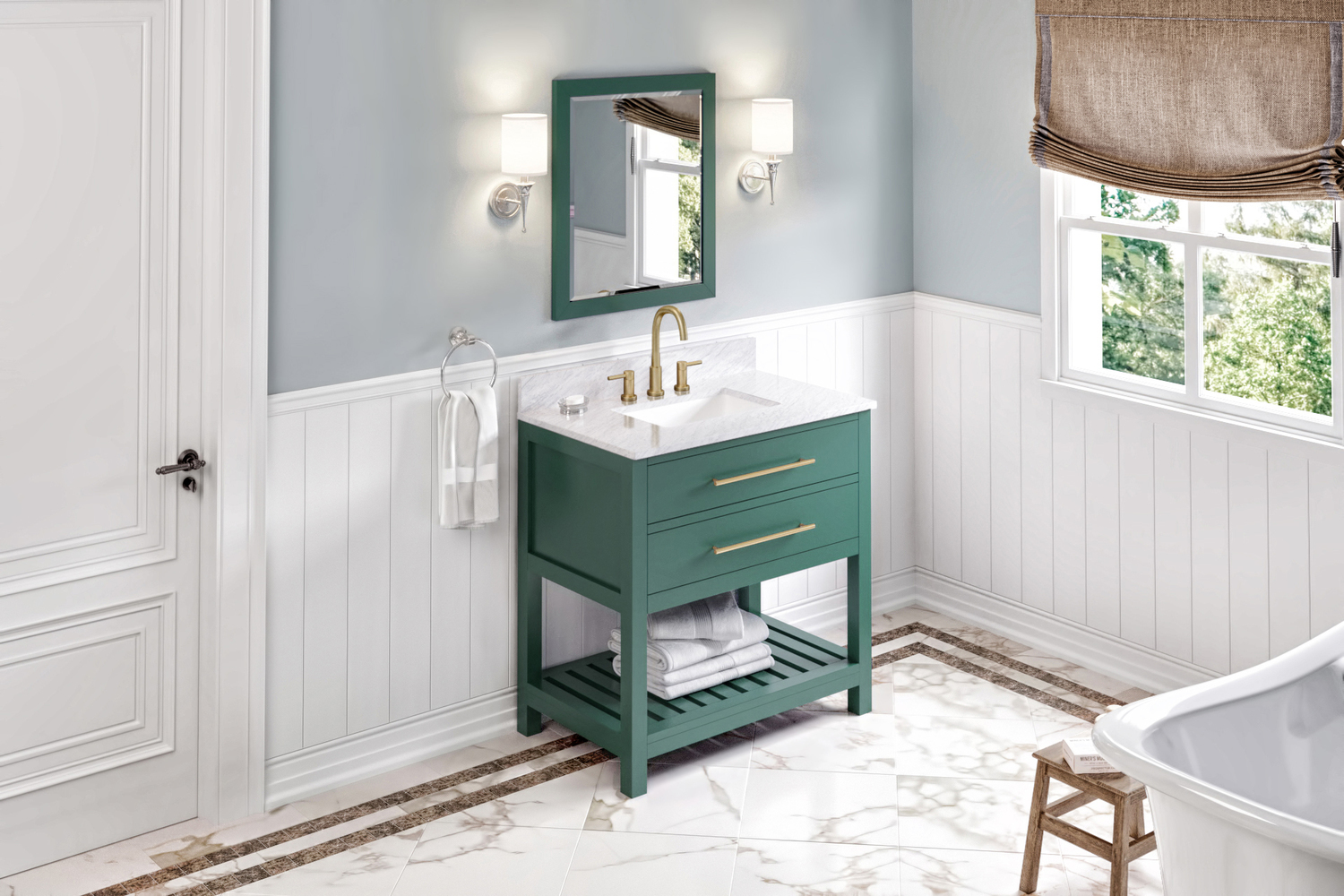 modern small bathroom vanity Hardware Resources Vanity Green Contemporary