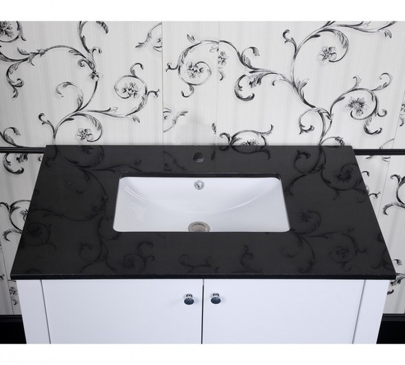 black sink cabinet InFurniture White