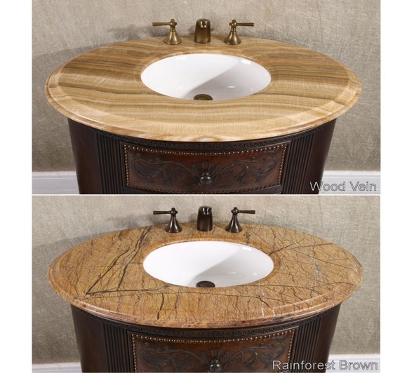 small bathroom vanity with storage InFurniture Dark Walnut with Wood Vein Top