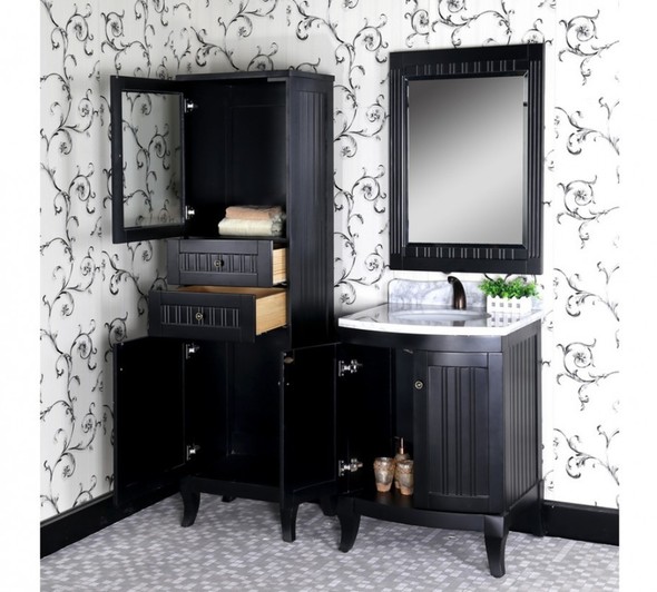 natural wood vanity bathroom InFurniture Black