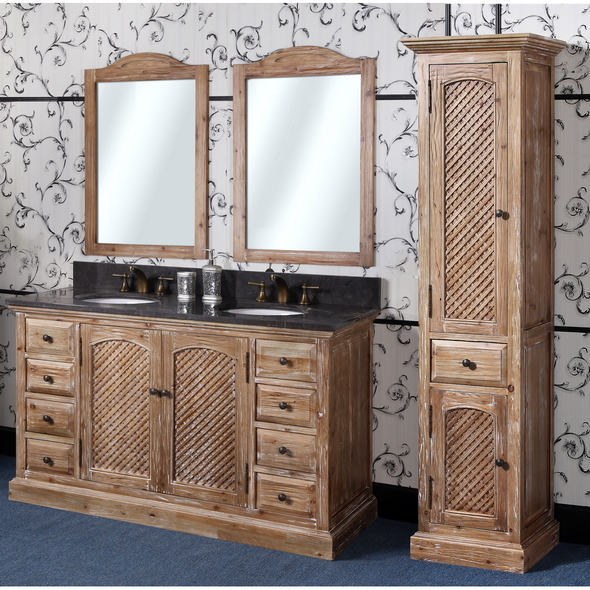 twin sink vanity unit InFurniture Natural Oak Traditional