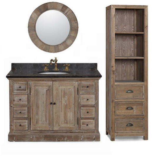 72 inch modern bathroom vanity InFurniture Natural Oak Traditional