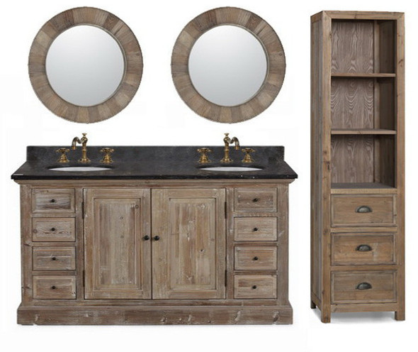 72 vanity double sink InFurniture Natural Oak Traditional