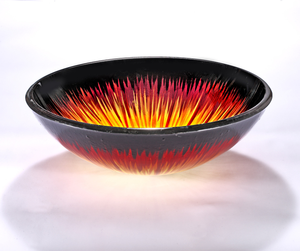 bowl sink on vanity InFurniture Black, Orange and Red