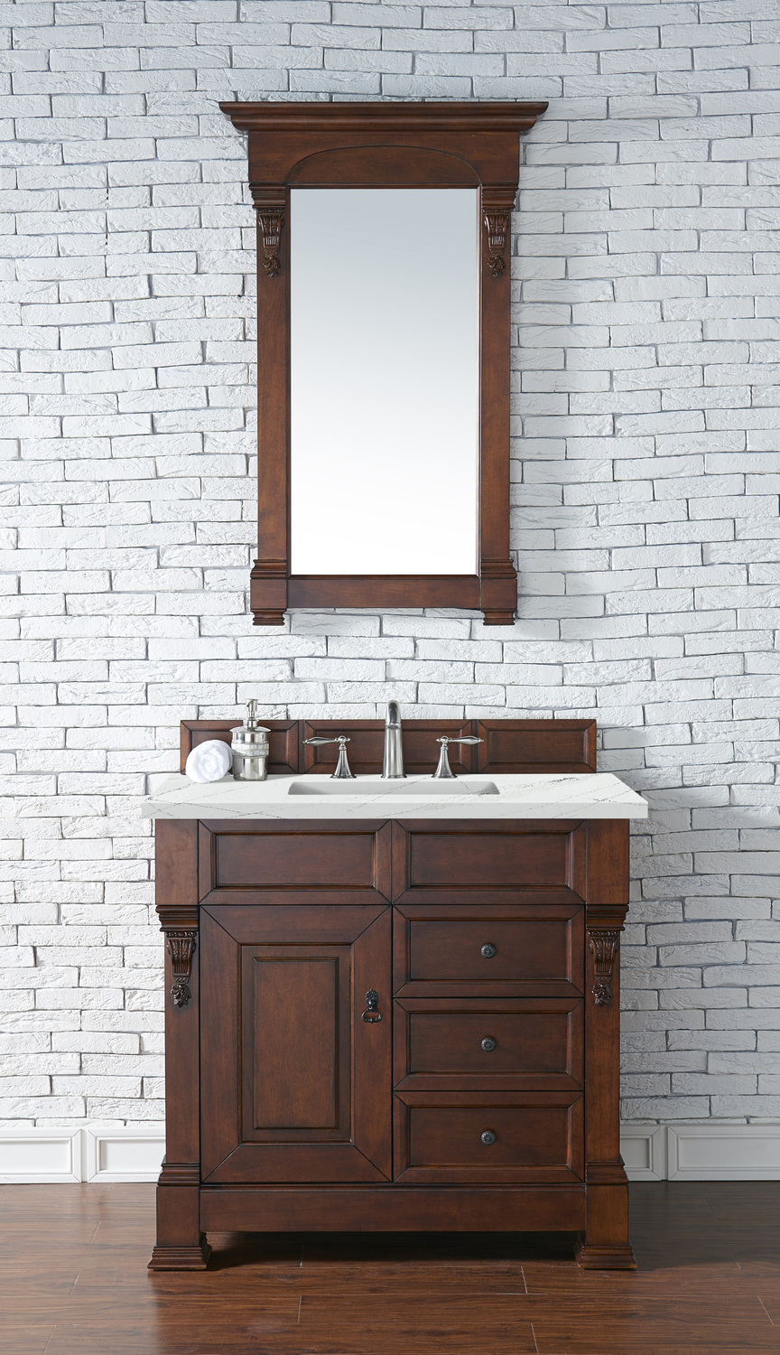 bathroom vanities with tops included James Martin Vanity Warm Cherry Transitional