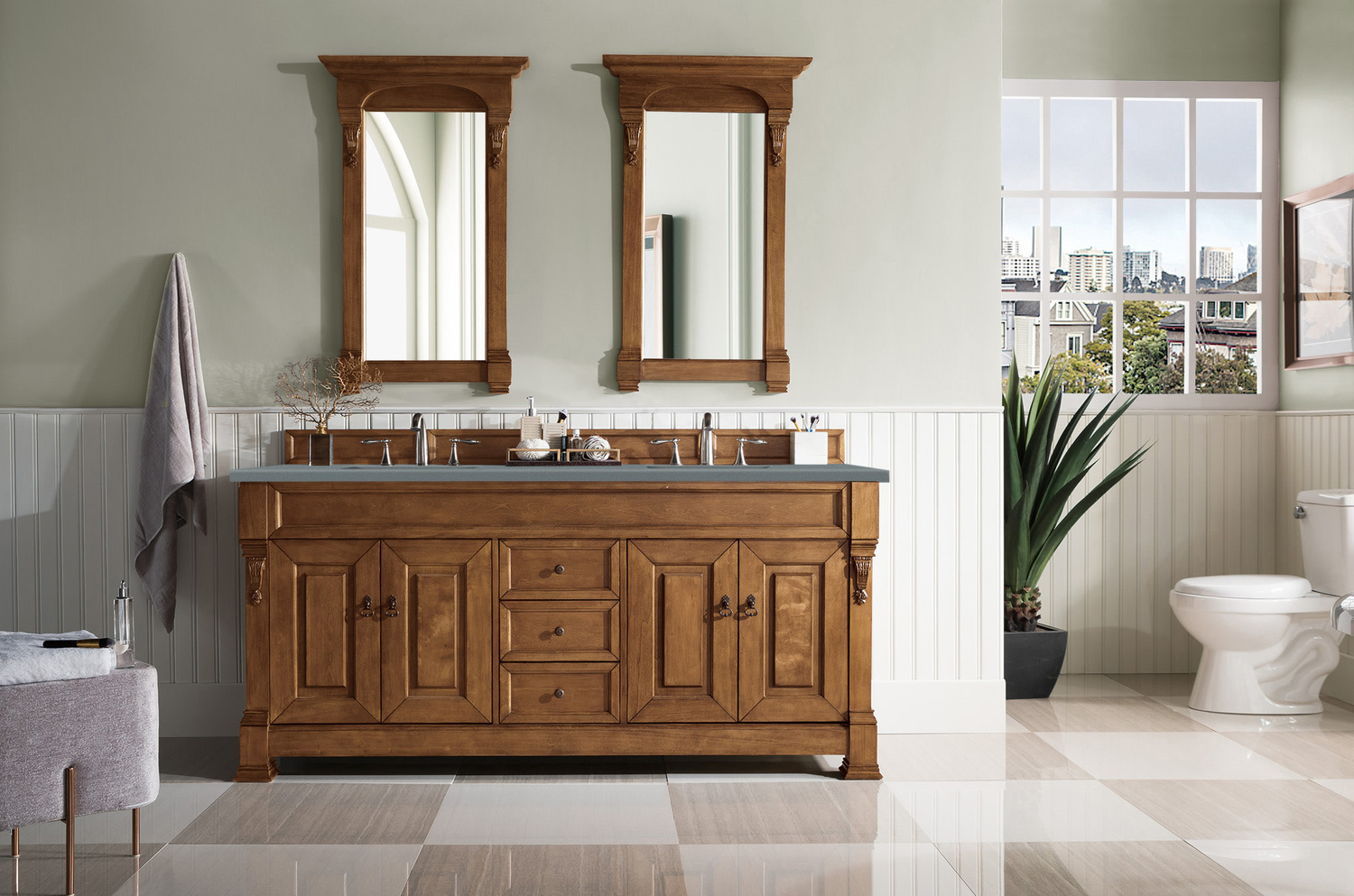 two sink bathroom vanity James Martin Vanity Country Oak Transitional