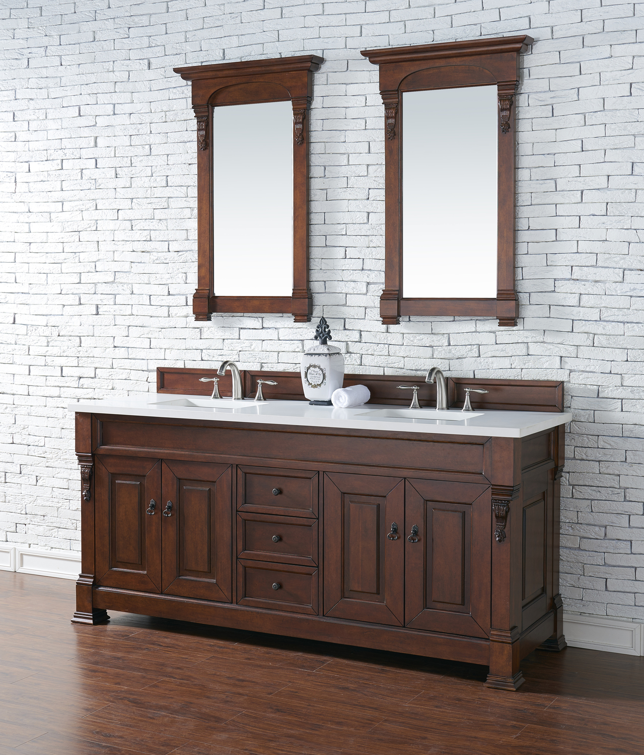 rustic bathroom vanities with tops James Martin Vanity Warm Cherry Transitional