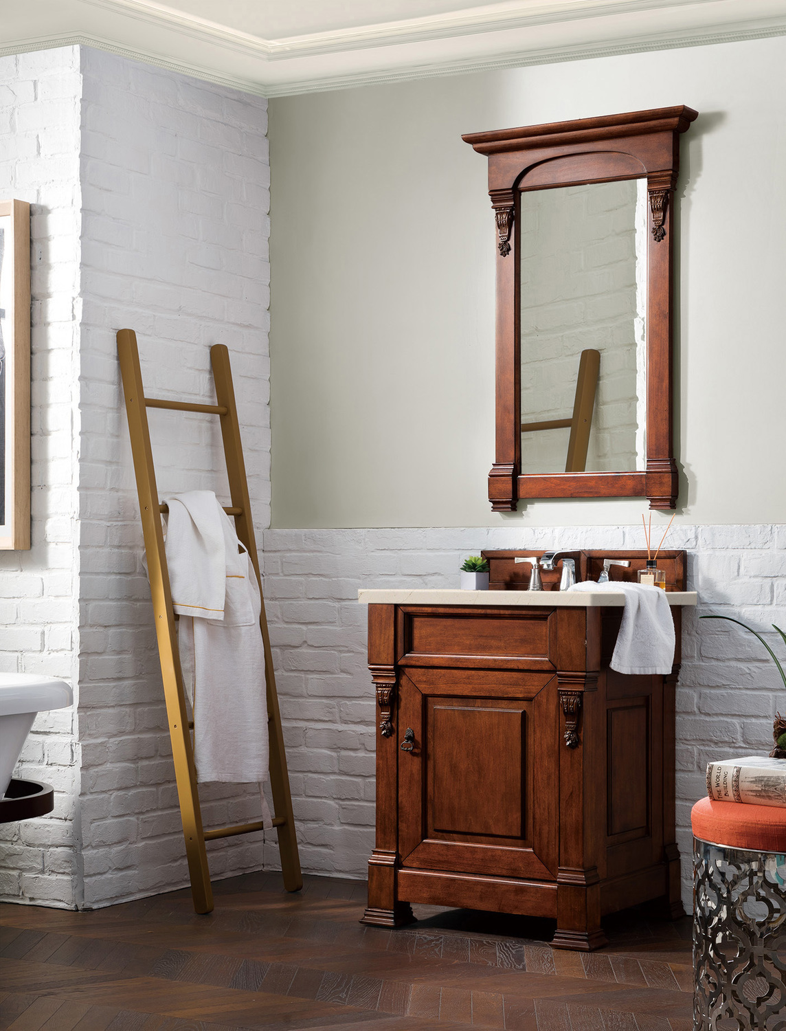 latest bathroom vanity designs James Martin Vanity Warm Cherry Transitional