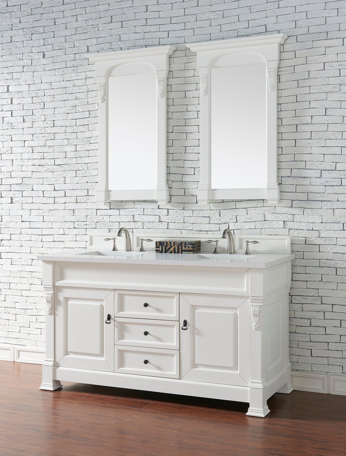bathroom vanity 30 inch with sink James Martin Vanity Bright White Transitional