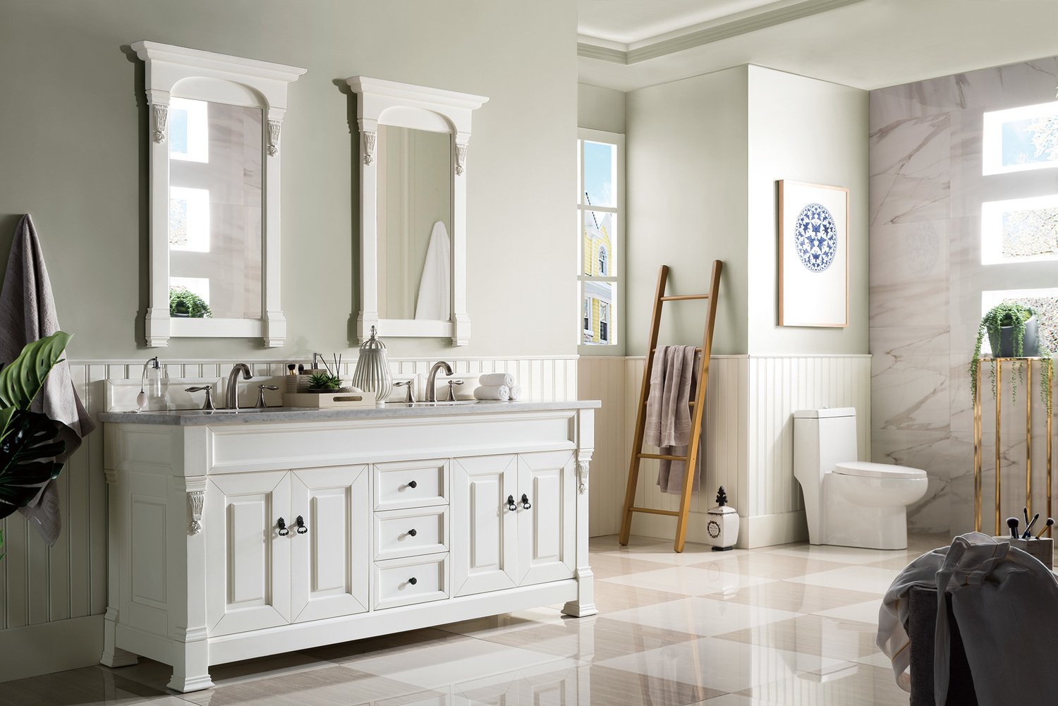 bathroom cabinet replacement James Martin Vanity Bright White Transitional