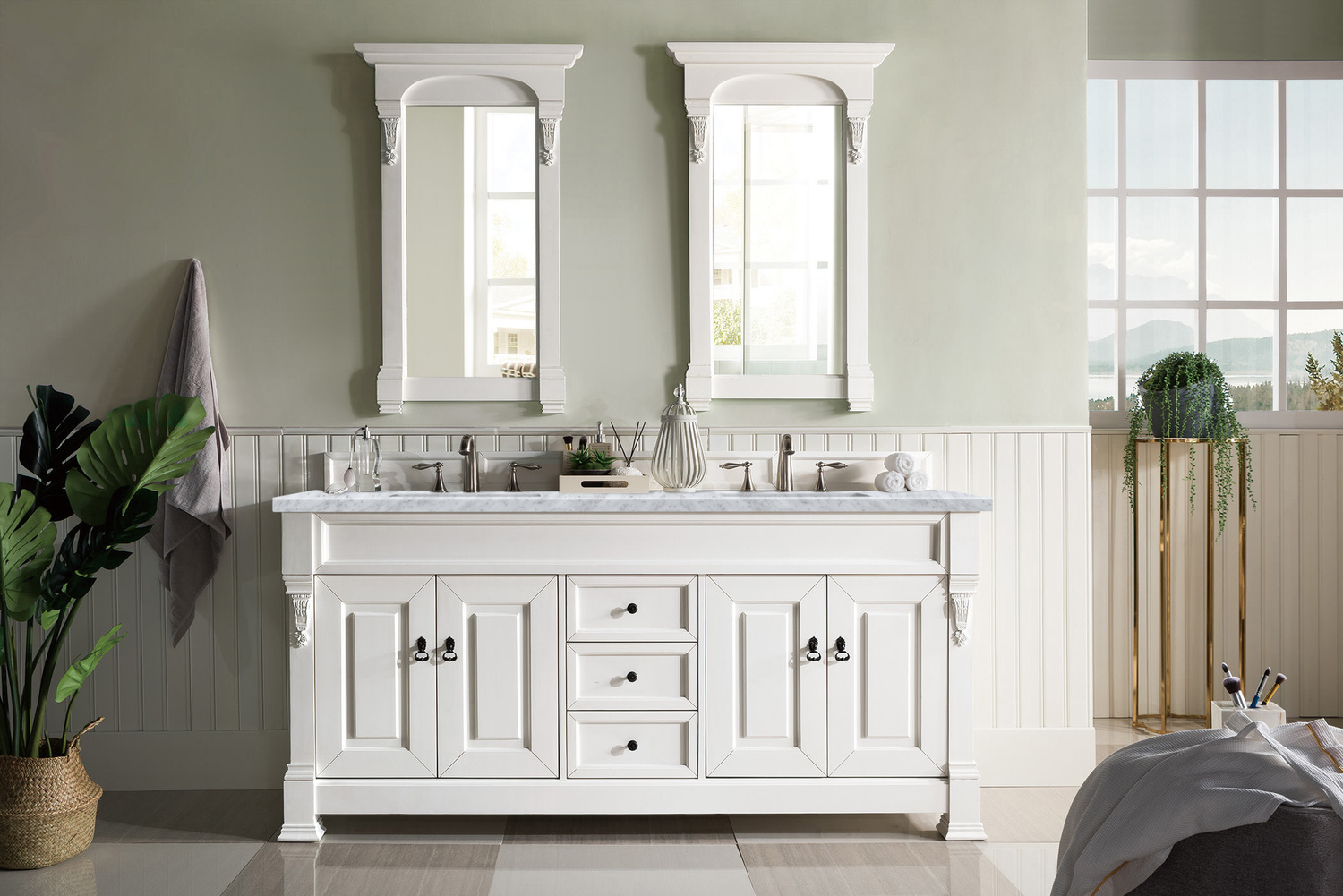used bathroom cabinets   James Martin Vanity Bright White Transitional