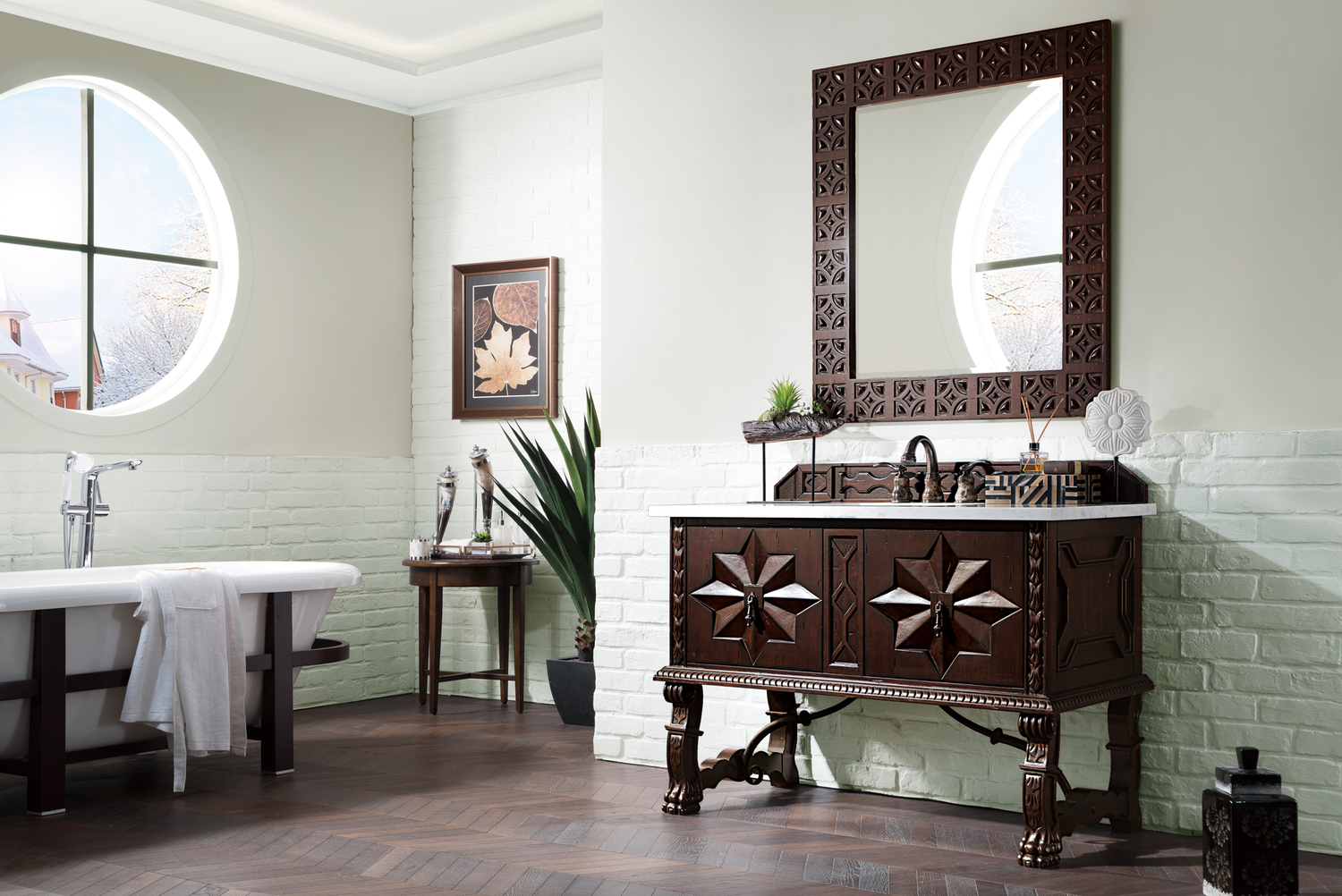 white bathroom vanity set James Martin Vanity Antique Walnut Antique