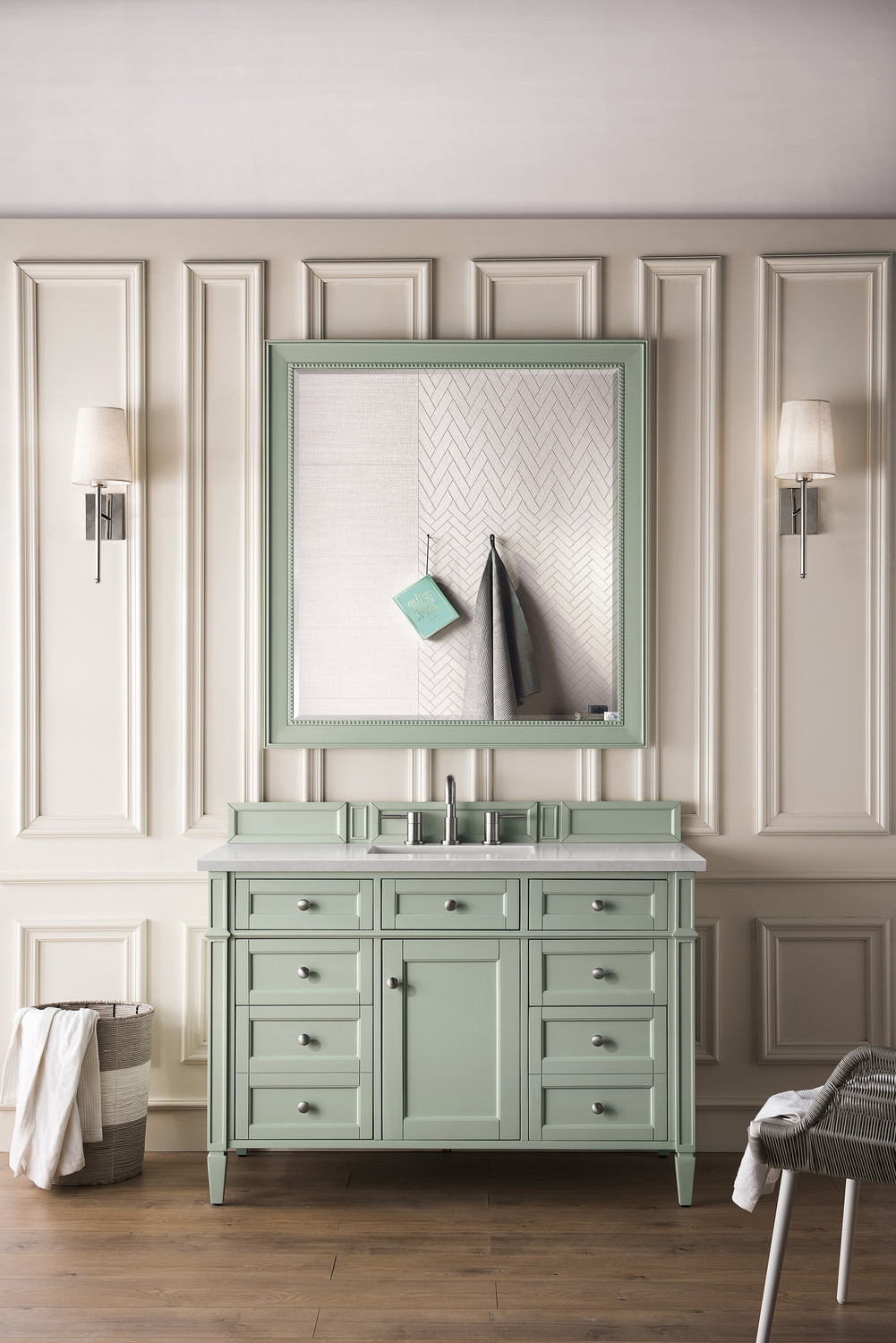 bathroom mirror ideas for double vanity James Martin Mirror Transitional