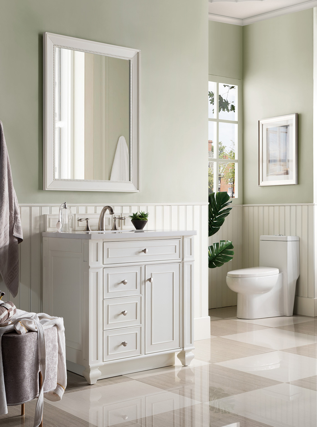 small single bathroom vanity James Martin Vanity Bright White Transitional