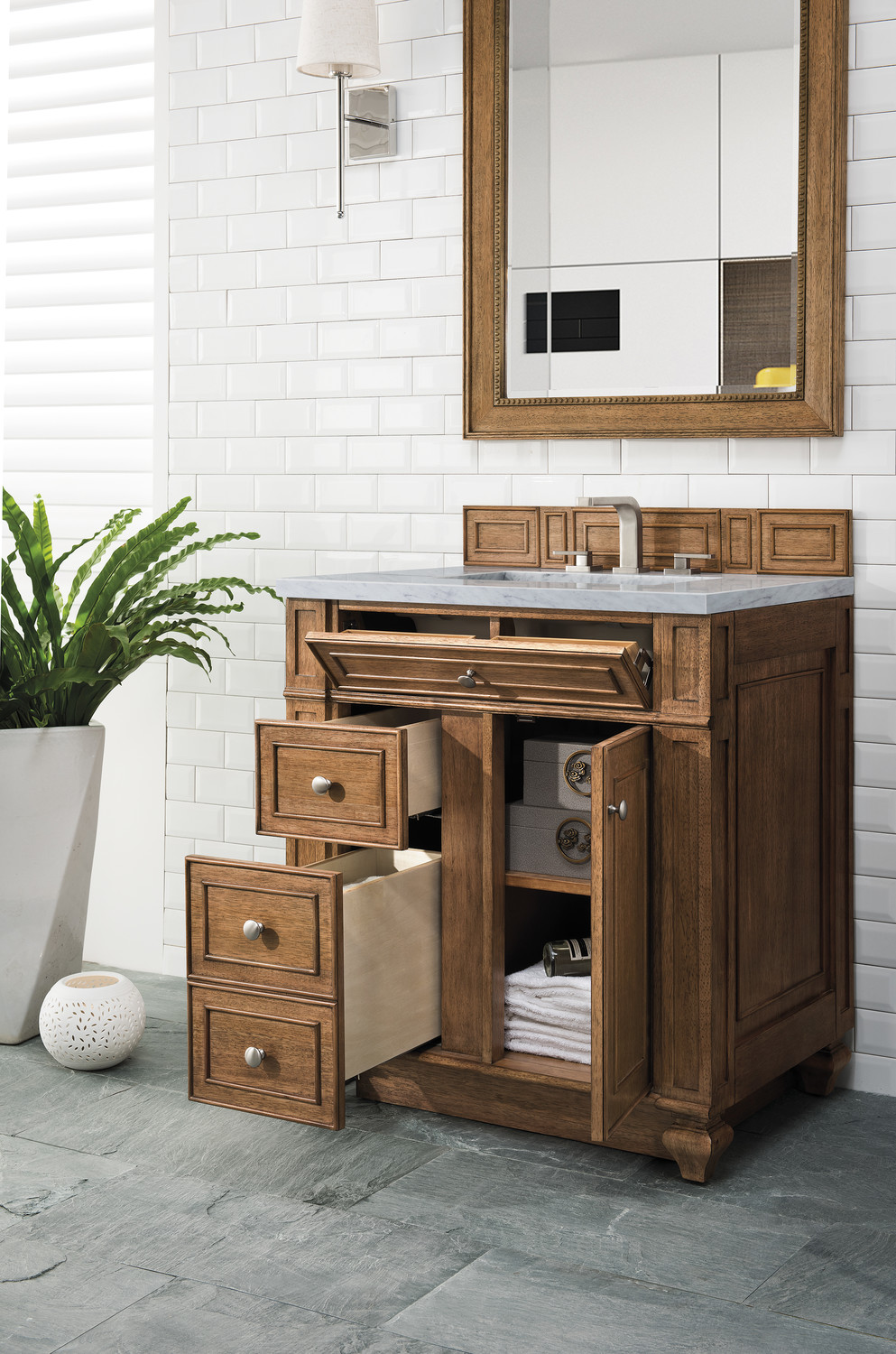 bathroom vanities with tops included James Martin Vanity Saddle Brown Transitional